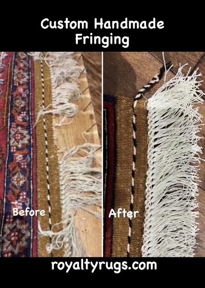 Custom handmade rug fringing