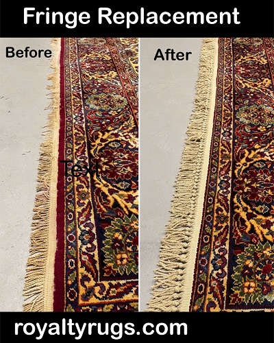 Custom handmade rug fringing